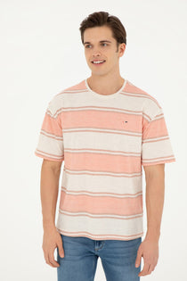 U.S. Polo Assn. Oversize Çizgili Erkek T-Shirt - Rahat ve Şık