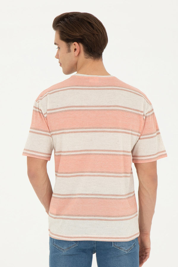 U.S. Polo Assn. Oversize Çizgili Erkek T-Shirt - Rahat ve Şık