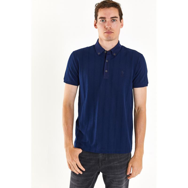 U.S. Polo Assn. Minimalist Polo Yaka Kısa Kol Erkek Tişört - Günlük Stil