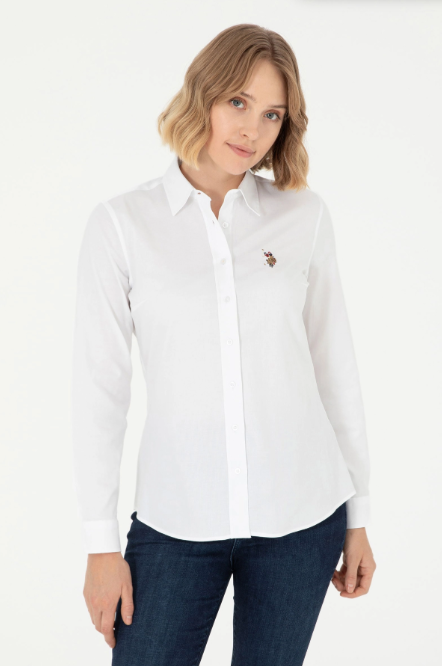 U.S. Polo Assn. Minimalist Kadın Uzun Kol Gömlek - Günlük & Ofis Translation missing: tr.content.product_image_main