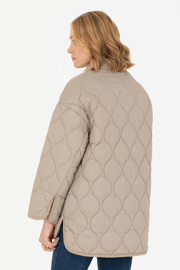 U.S. Polo Assn. Oversize Kapitone Midi Kadın Kaban - Günlük Stil