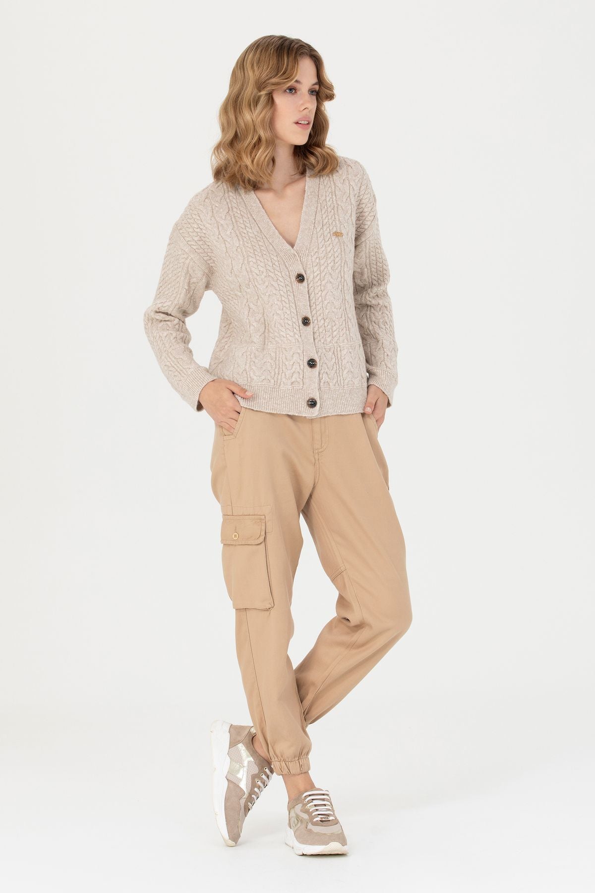 U.S. Polo Assn. Oversize Kadın Cargo Pantolon - Rahat ve Şık