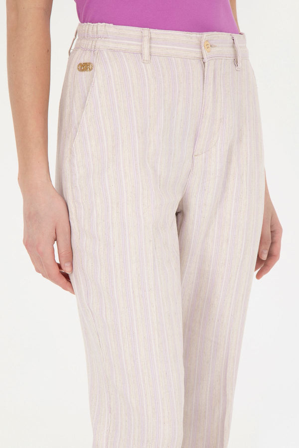 U.S. Polo Assn. Minimalist Çizgili Kadın Pantolon - Rahat & Şık