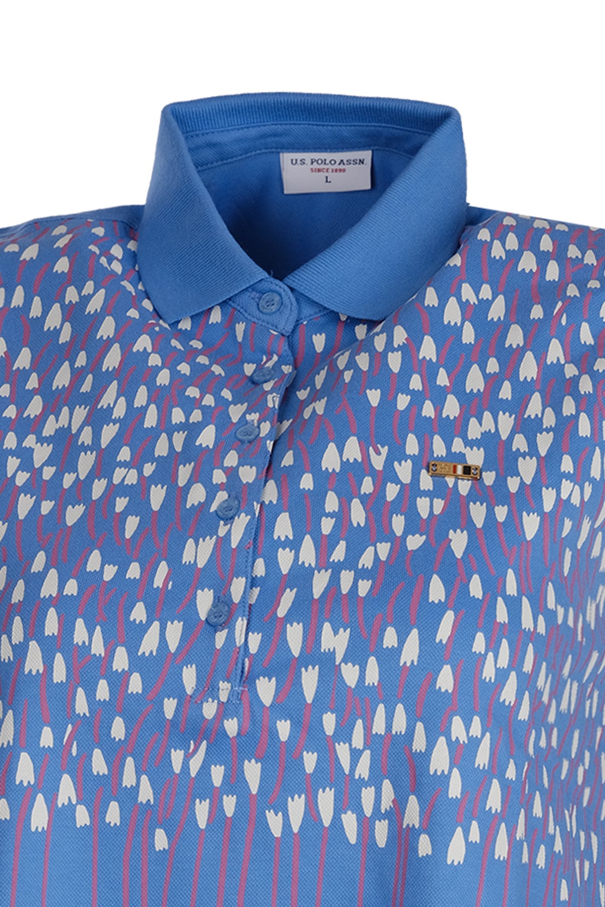 U.S. Polo Assn. Kolsuz Çiçek Desenli Midi Tişört - Polo Yaka Translation missing: tr.content.product_image_secondary