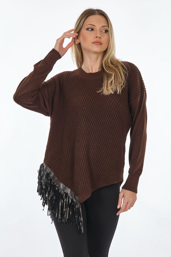 Unique Mode Oversize Fırfırlı Kadın Kazak - Minimalist Stil
