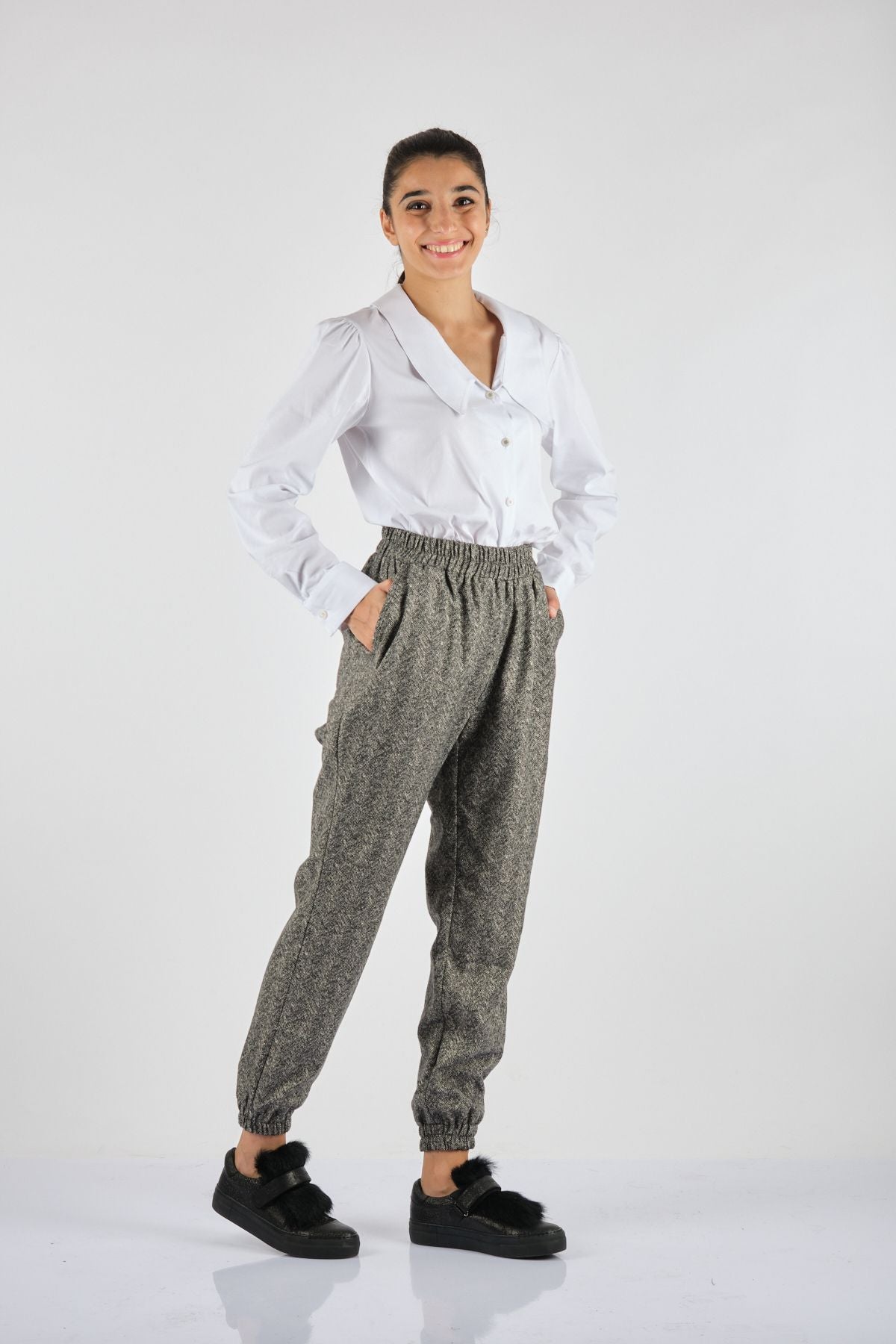 Unique Mode Minimalist Jogger Pantolon - Lastikli Bel - Midi Boy
