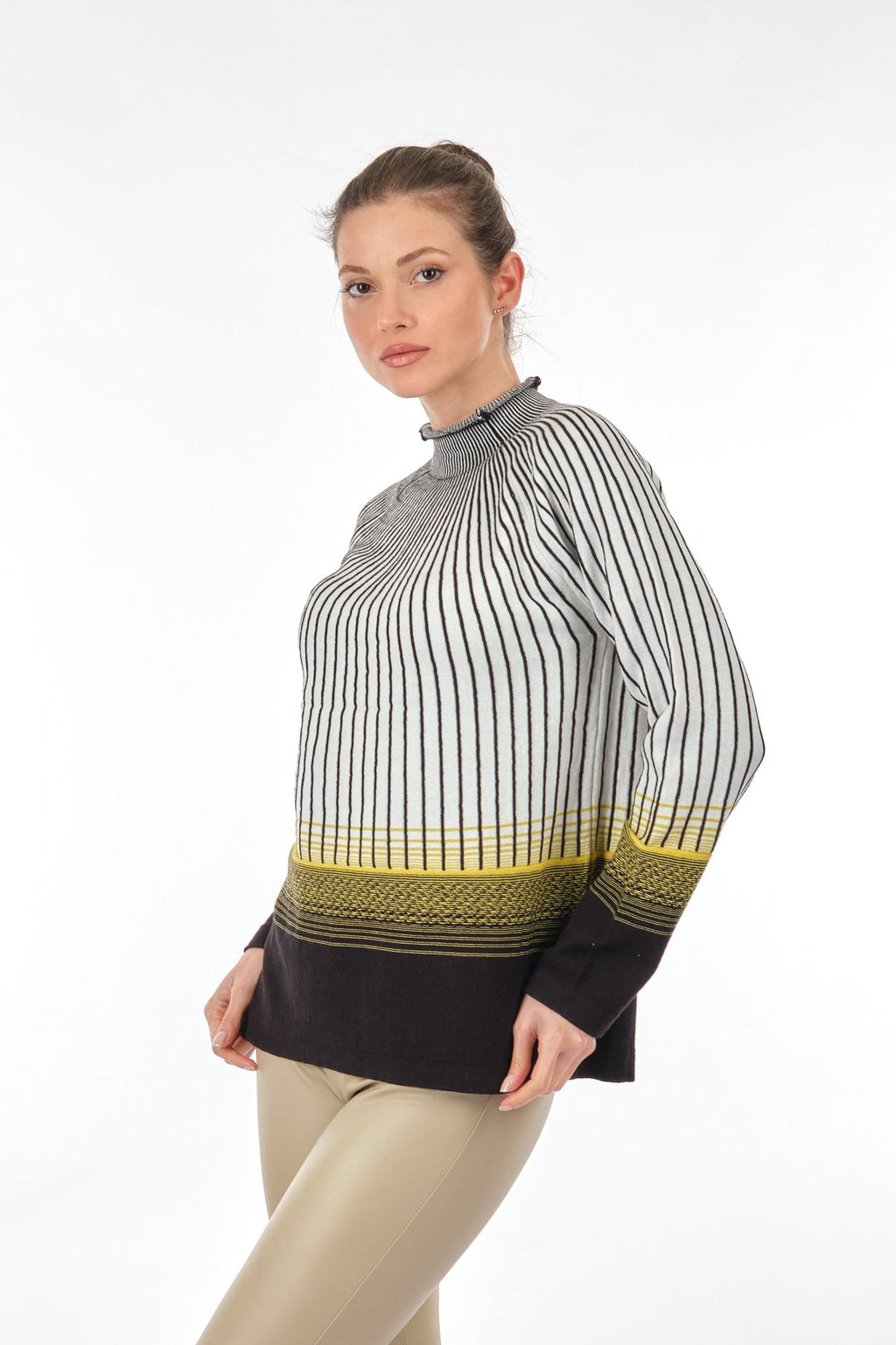 Unique Mode Minimalist Oversize Uzun Kol Triko Kazak Kadın
