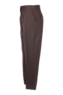 Unique Mode Minimalist Çizgili Midi Kadın Pantolon - Yüksek Bel