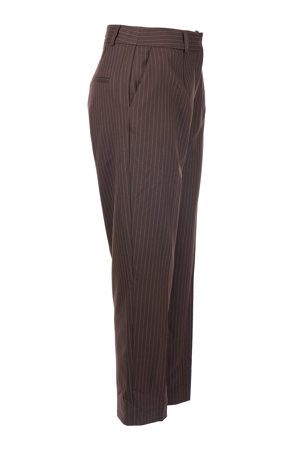 Unique Mode Minimalist Çizgili Midi Kadın Pantolon - Yüksek Bel