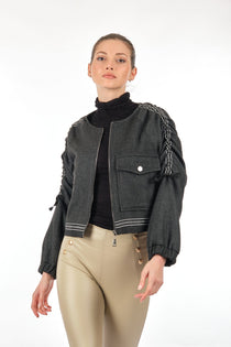 Unique Mode Minimalist Crop Ceket - Büzgülü Kollu - Oversize