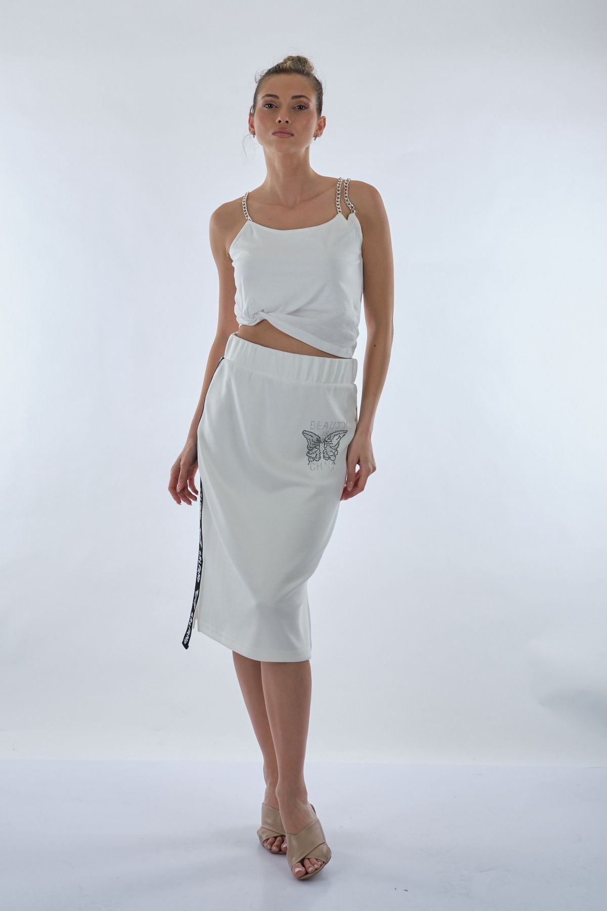 Unique Mode Minimalist Midi Etek & Crop Top Takım - Günlük & Şık Translation missing: tr.content.product_image_main