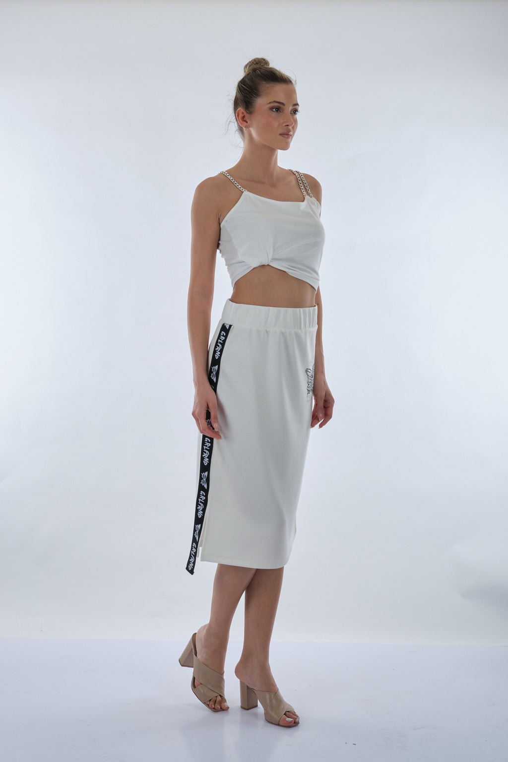 Unique Mode Minimalist Midi Etek & Crop Top Takım - Günlük & Şık