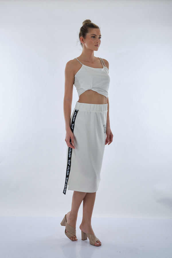 Unique Mode Minimalist Midi Etek & Crop Top Takım - Günlük & Şık
