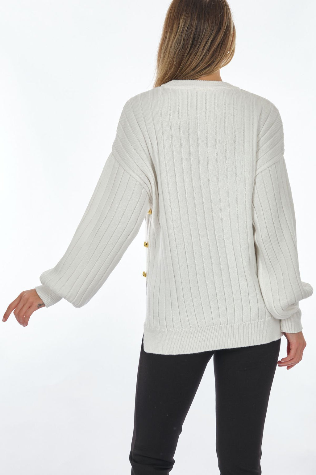 Unique Mode Oversize Kabarık Kol Triko Kazak - Minimalist Günlük