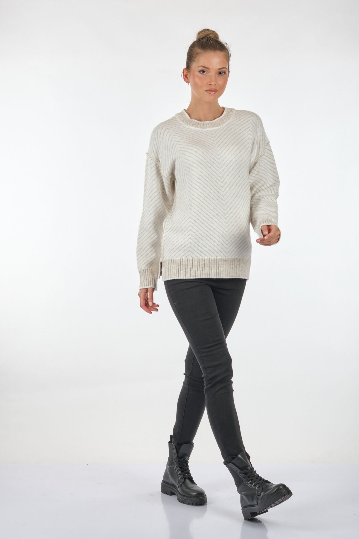 Unique Mode Oversize Kadın Triko - Günlük Minimalist Stil - Uzun Kol