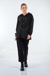 Unique Mode Oversize Kapüşonlu Midi Sweatshirt - Günlük Şıklık