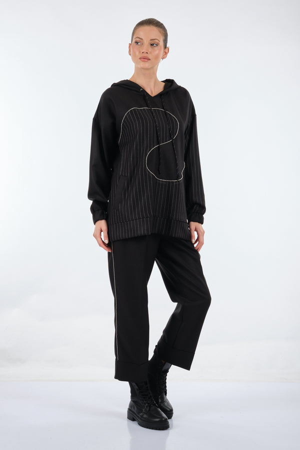 Unique Mode Oversize Kapüşonlu Midi Sweatshirt - Günlük Şıklık