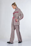 Unique Mode Oversize Kareli Kadın Mont Takım - Günlük Spor Şıklık