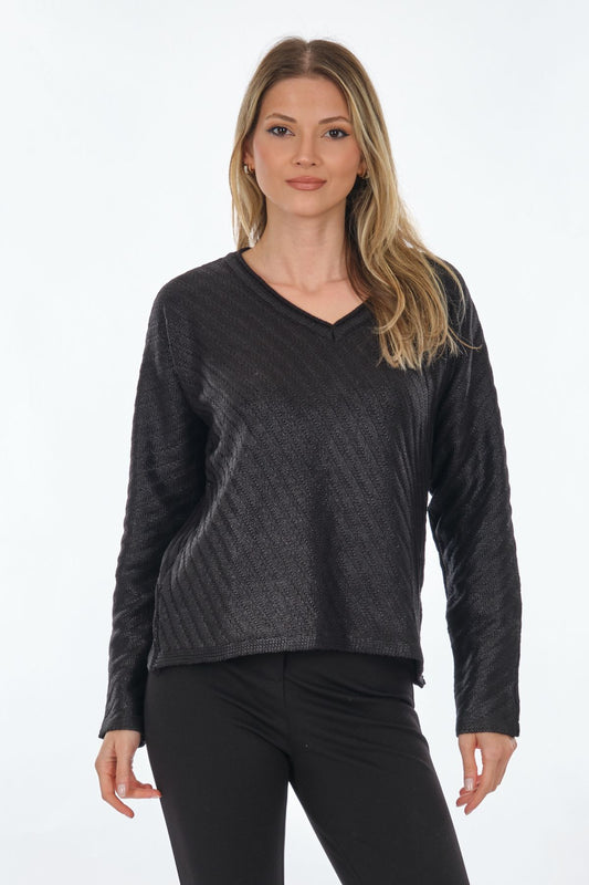 Unique Mode Oversize V Yaka Uzun Kol Triko - Minimalist Tarz