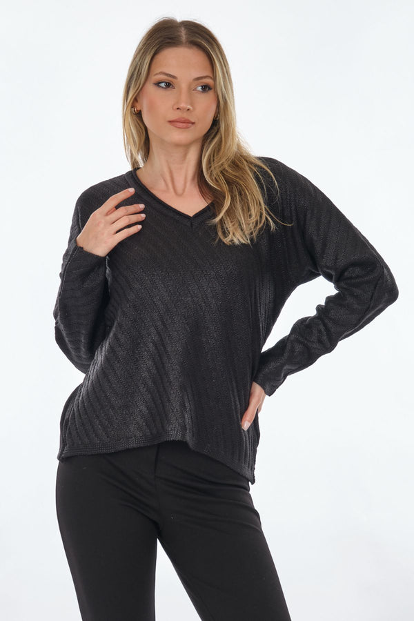 Unique Mode Oversize V Yaka Uzun Kol Triko - Minimalist Tarz
