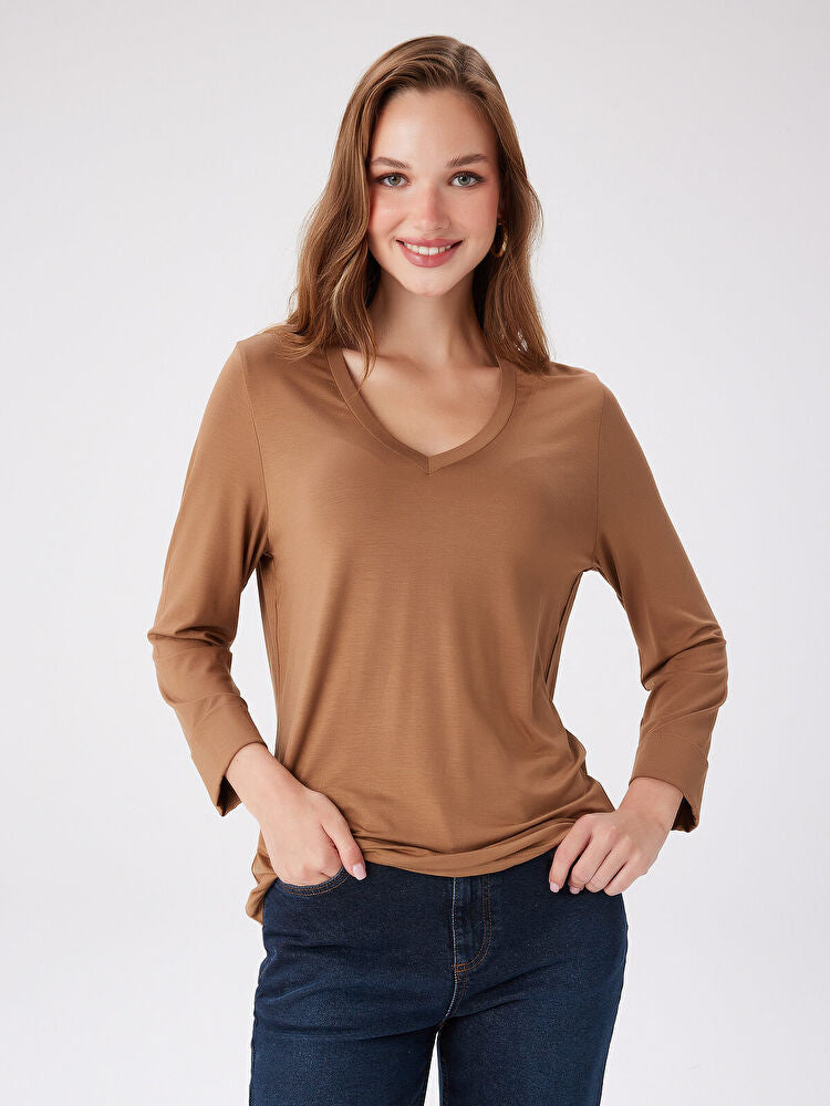 V Yaka Truvakar Kol T-Shirt FAİK SÖNMEZ Ana görsel