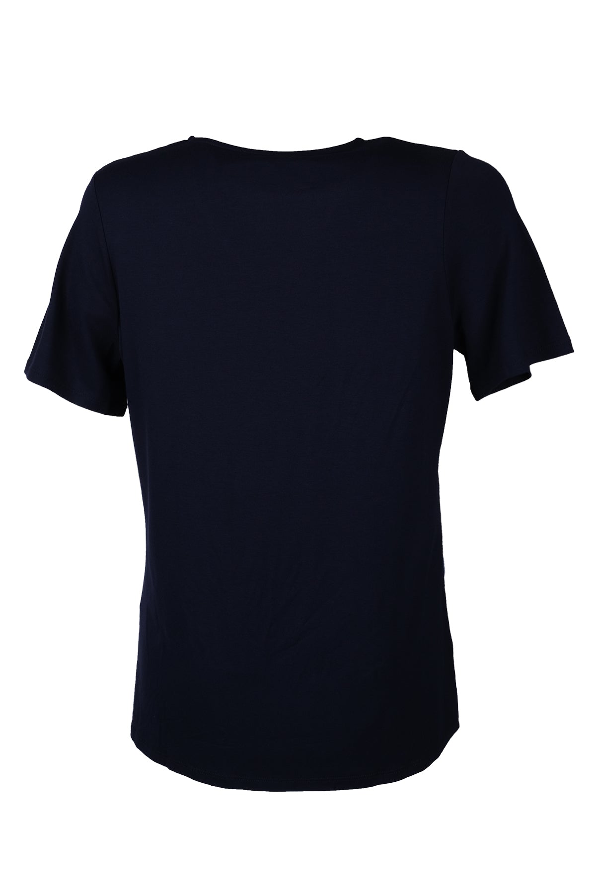 Vedi-bb Oversize V Yaka Minimalist Kadın Bluz - Kısa Kol