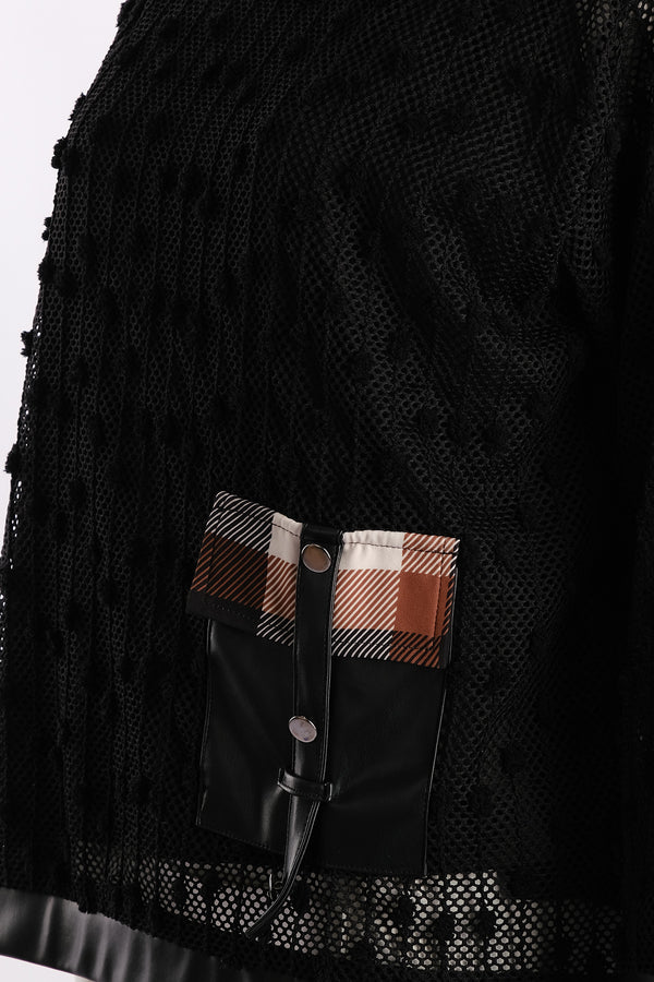 Vedi-bb Oversize Uzun Kol File Kadın Bluz - Minimalist Tasarım