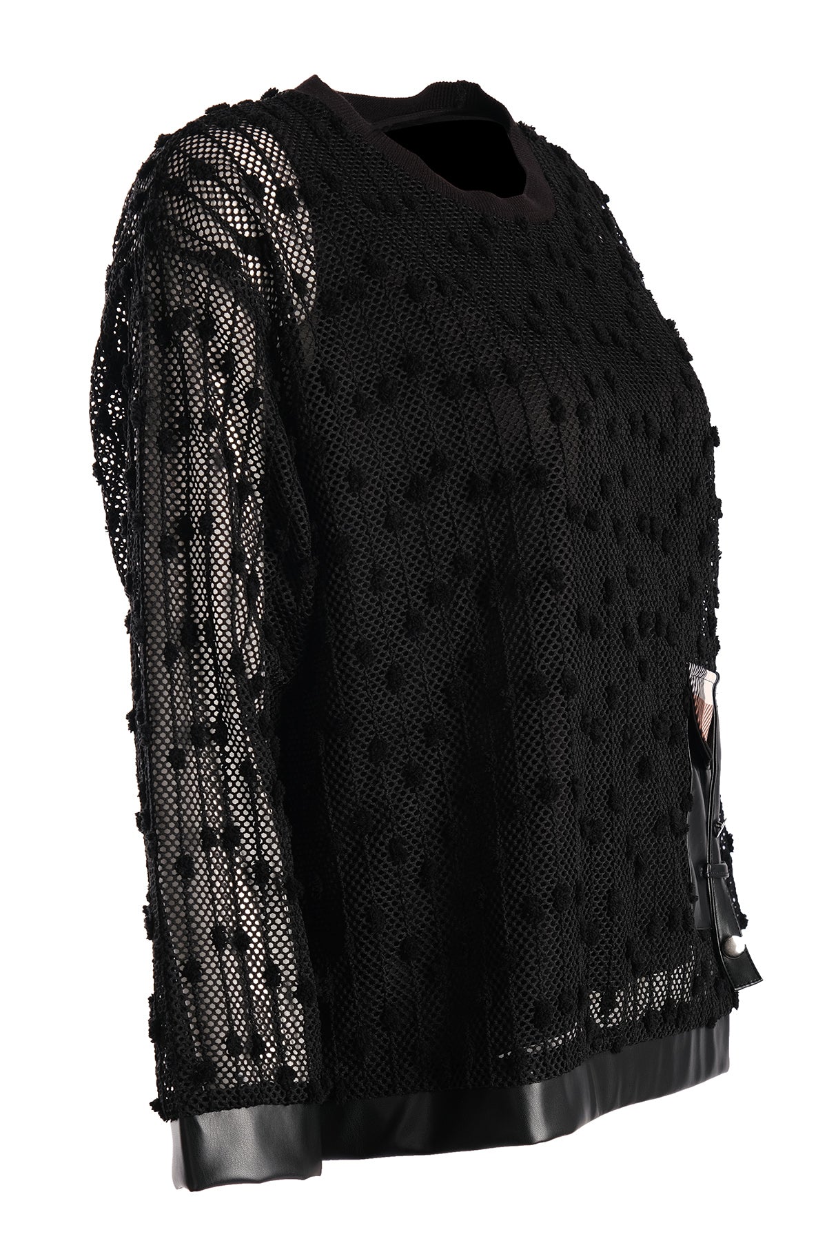Vedi-bb Oversize Uzun Kol File Kadın Bluz - Minimalist Tasarım