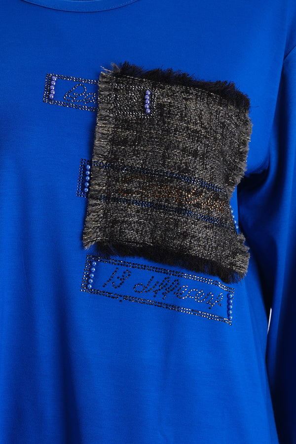 Vedi-bb Oversize Uzun Kol Minimalist Kadın Bluz - Günlük Kullanım