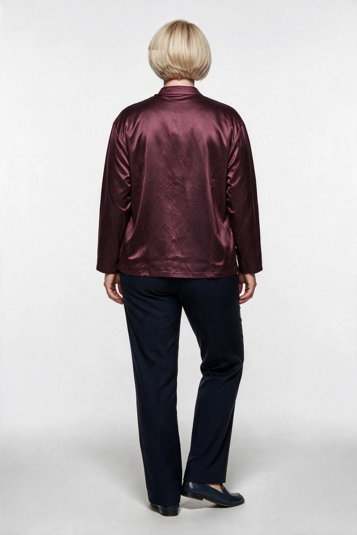 Vedi-bb Kadın Büyük Beden Dik Yaka Fermuarlı Kapitone Desenli Ceket