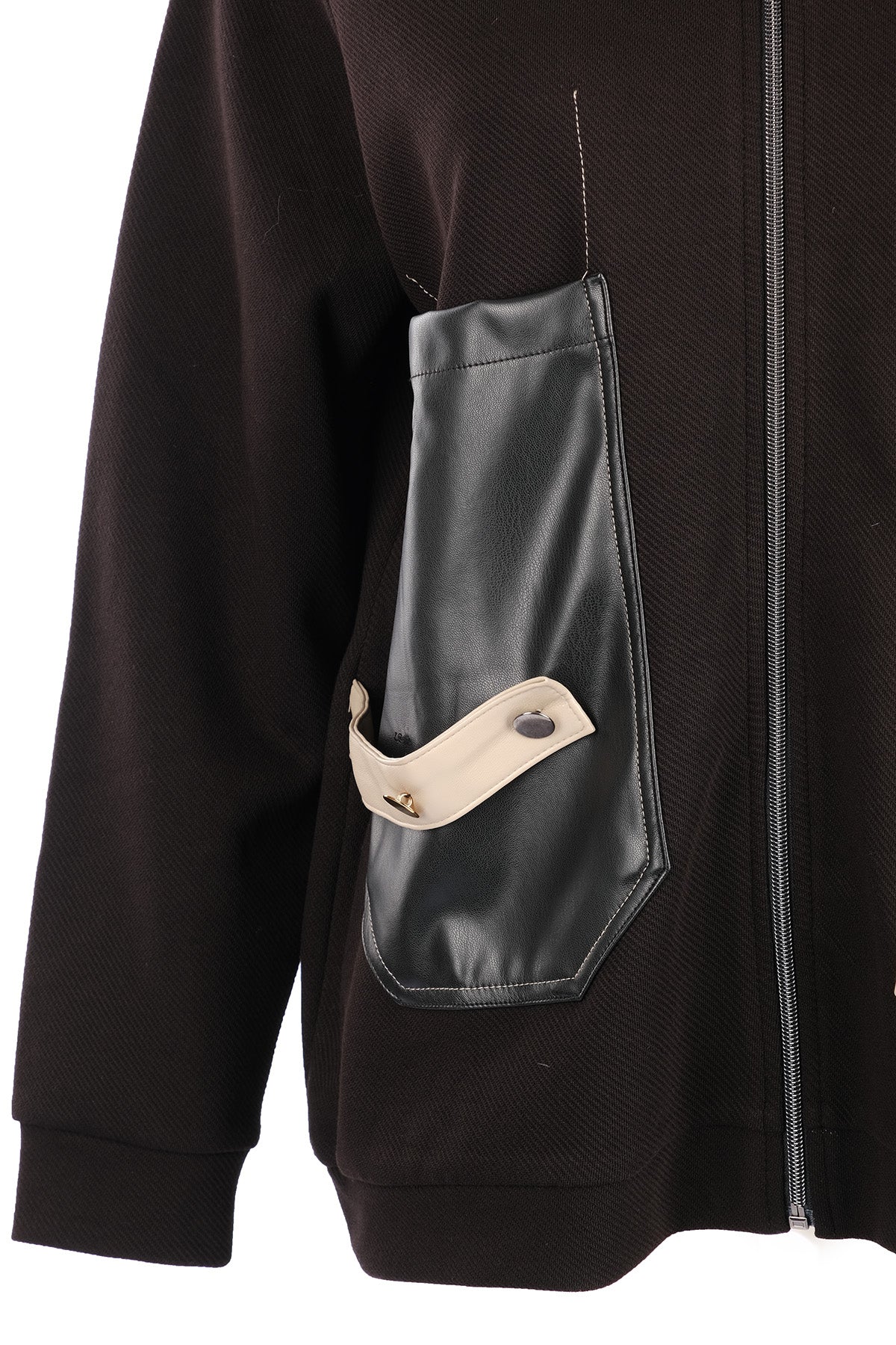 Vedi-bb Oversize Kapüşonlu Fermuarlı Cep Detaylı Kadın Ceket - Minimalist Streetwear