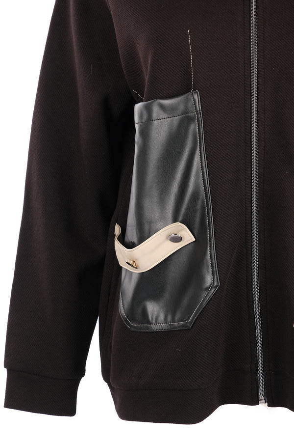 Vedi-bb Oversize Kapüşonlu Fermuarlı Cep Detaylı Kadın Ceket - Minimalist Streetwear