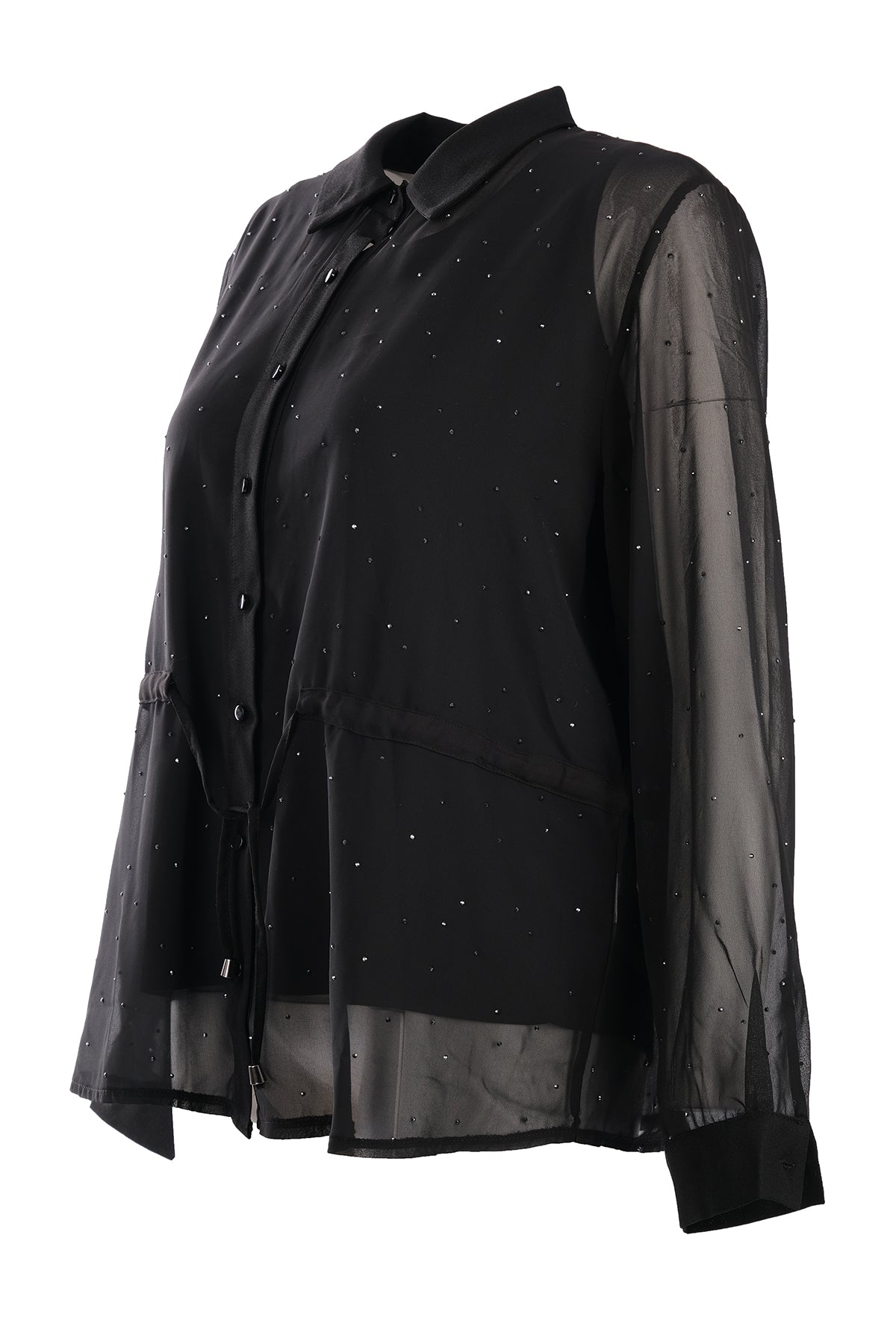 Vedi-bb Oversize Uzun Kol Şifon Gömlek - Minimalist Tarz