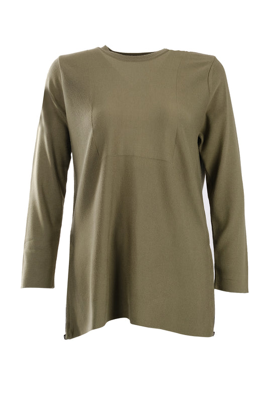 Vedi-bb Oversize Uzun Kol Midi Kazak - Minimalist Günlük Stil