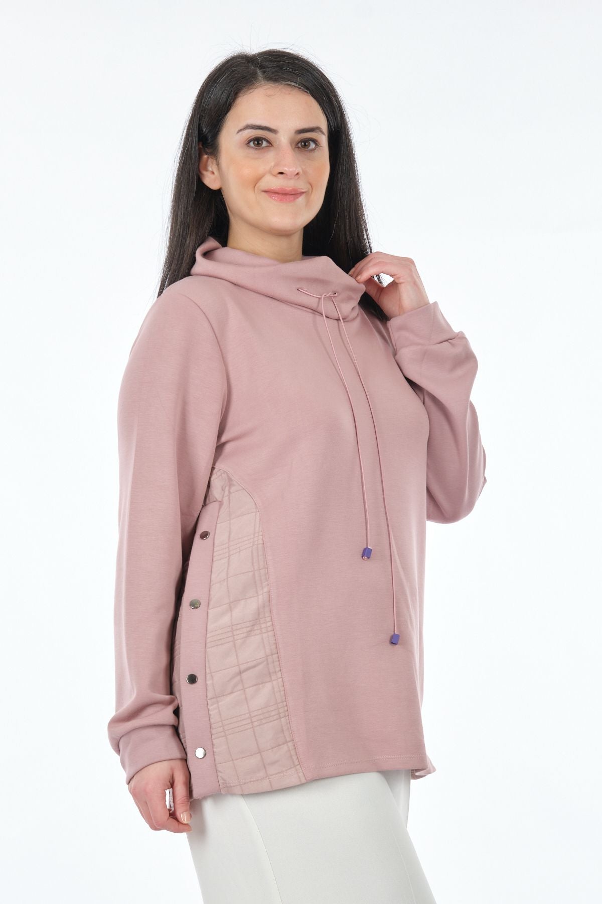 Vedi-bb Kadın Oversize Kapüşonlu Sweatshirt - Rahat ve Şık Günlük Stil Translation missing: tr.content.product_image_secondary