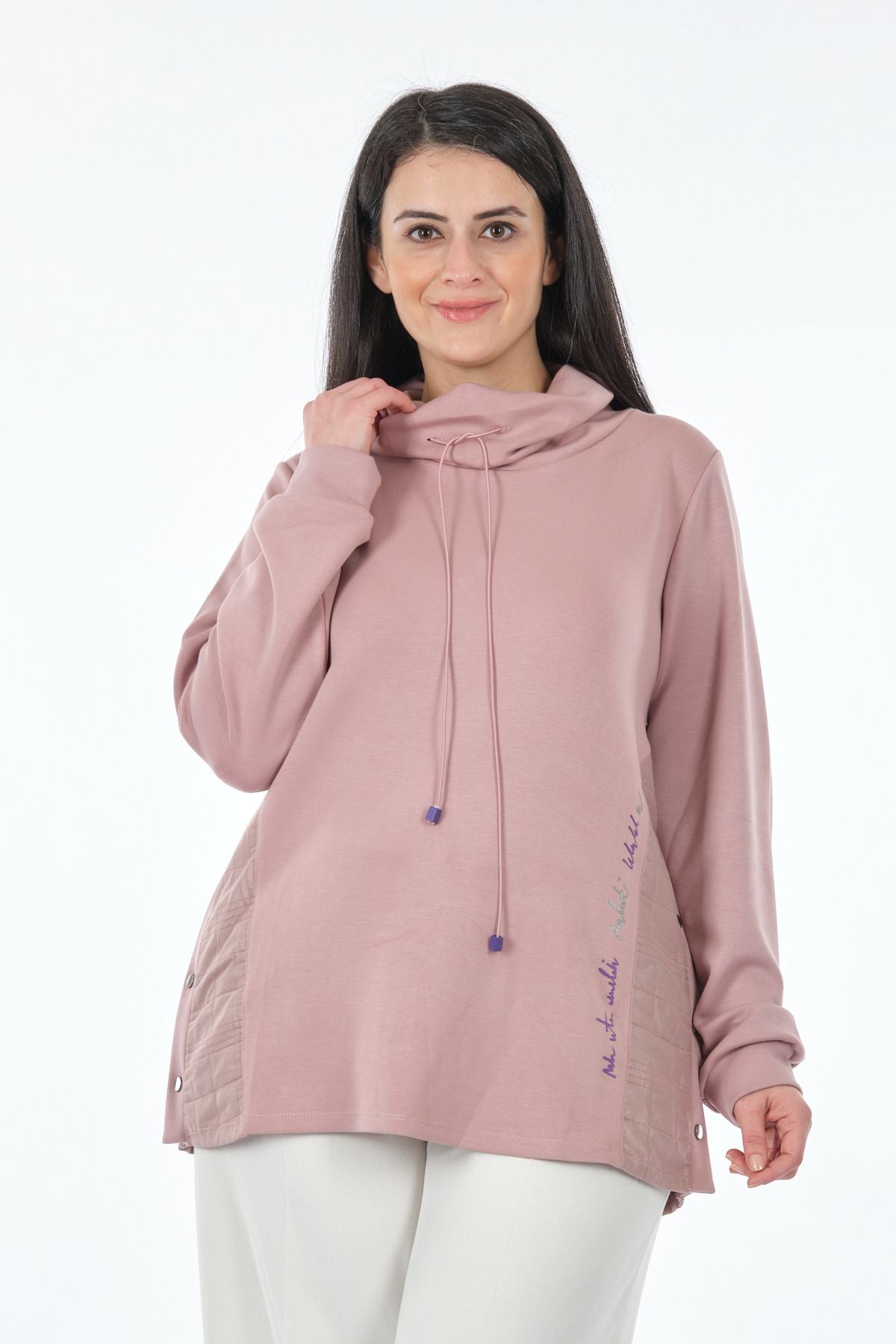 Vedi-bb Kadın Oversize Kapüşonlu Sweatshirt - Rahat ve Şık Günlük Stil