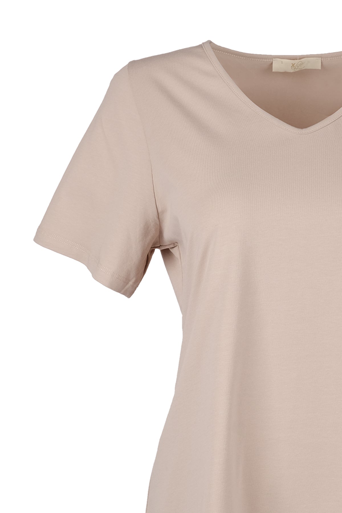 Vedi-bb Oversize V Yaka Kadın T-Shirt - Minimalist Stil Translation missing: tr.content.product_image_secondary