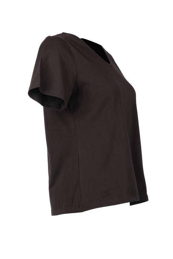 Vedi-bb Oversize V Yaka Kadın T-Shirt - Minimalist Stil