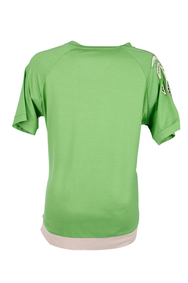 Vedi-bb Oversize V Yaka Kısa Kol Kadın T-Shirt - Minimalist Tarz