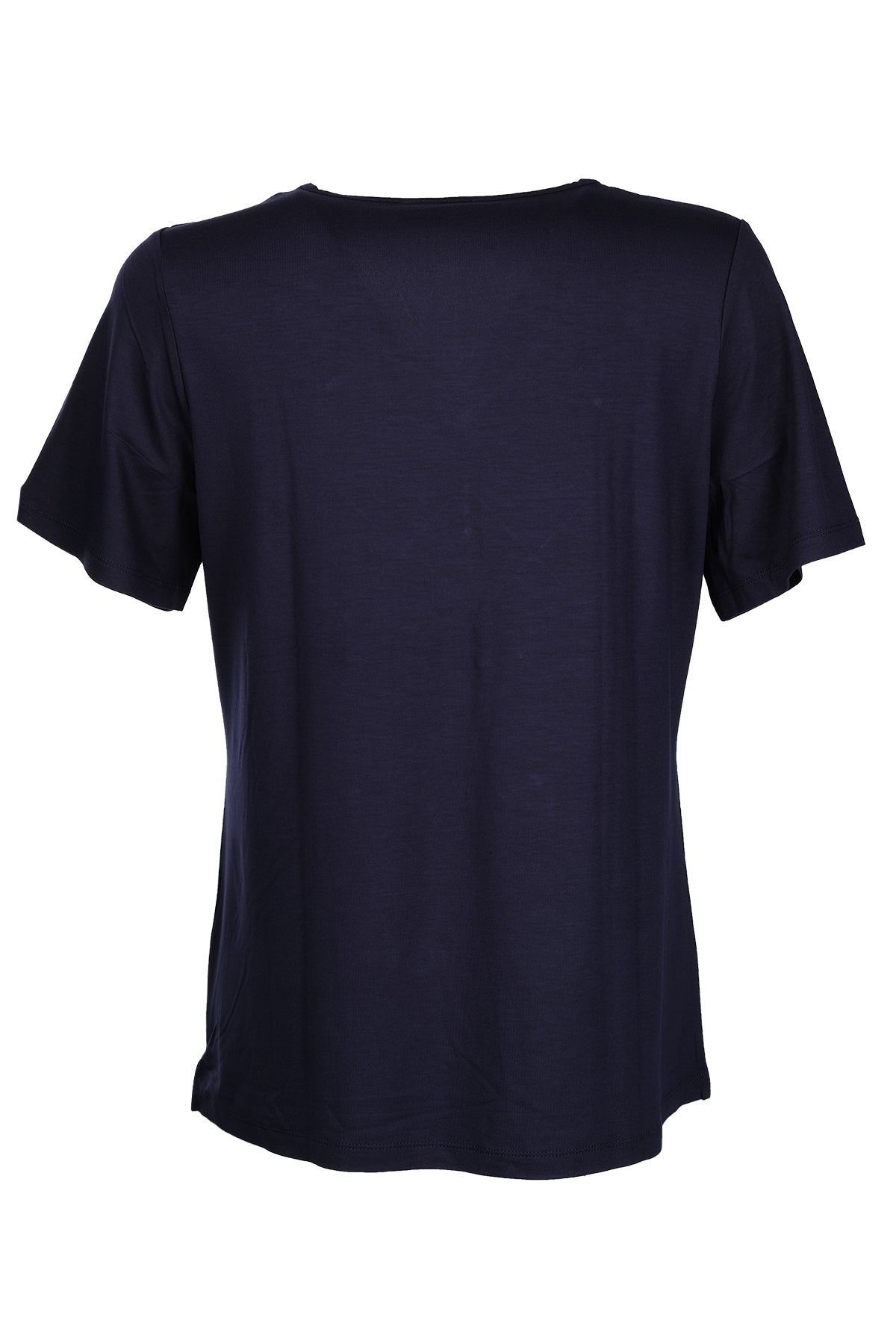 Vedi-bb Minimalist V Yaka Taş Detaylı Kadın T-Shirt - Kısa Kol