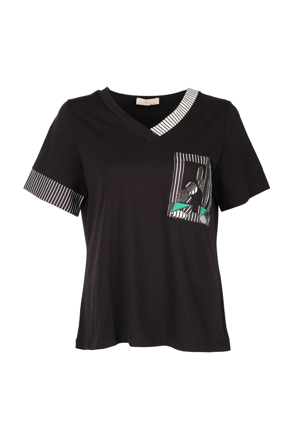 Vedi-bb Minimalist V Yaka Kısa Kol Kadın T-Shirt - Günlük Kombinleriniz İçin