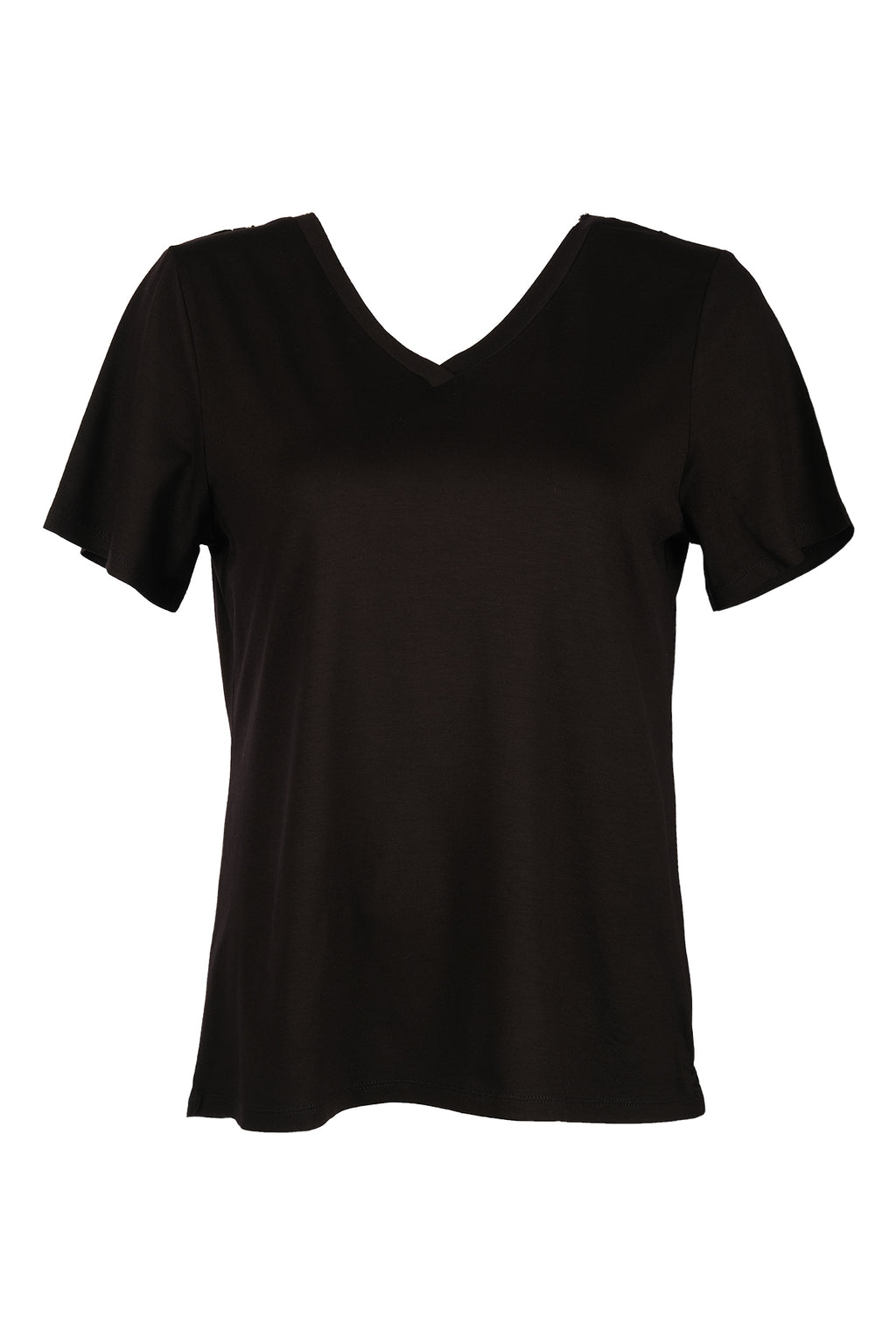 Vedi-bb Minimalist Oversize V Yaka Kadın T-Shirt - Kısa Kol