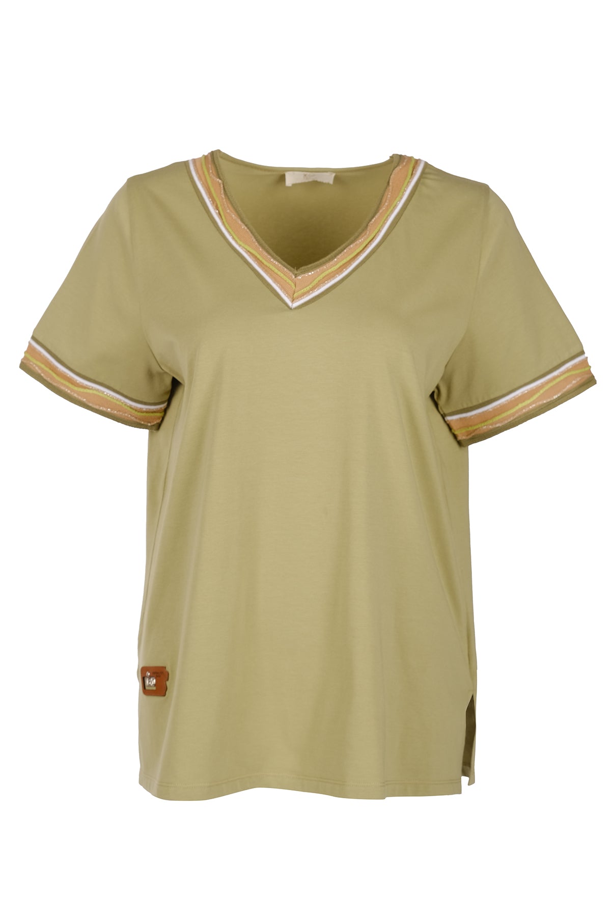 Vedi-bb Kadın Oversize V Yaka Minimalist T-Shirt - Kısa Kol Translation missing: tr.content.product_image_main