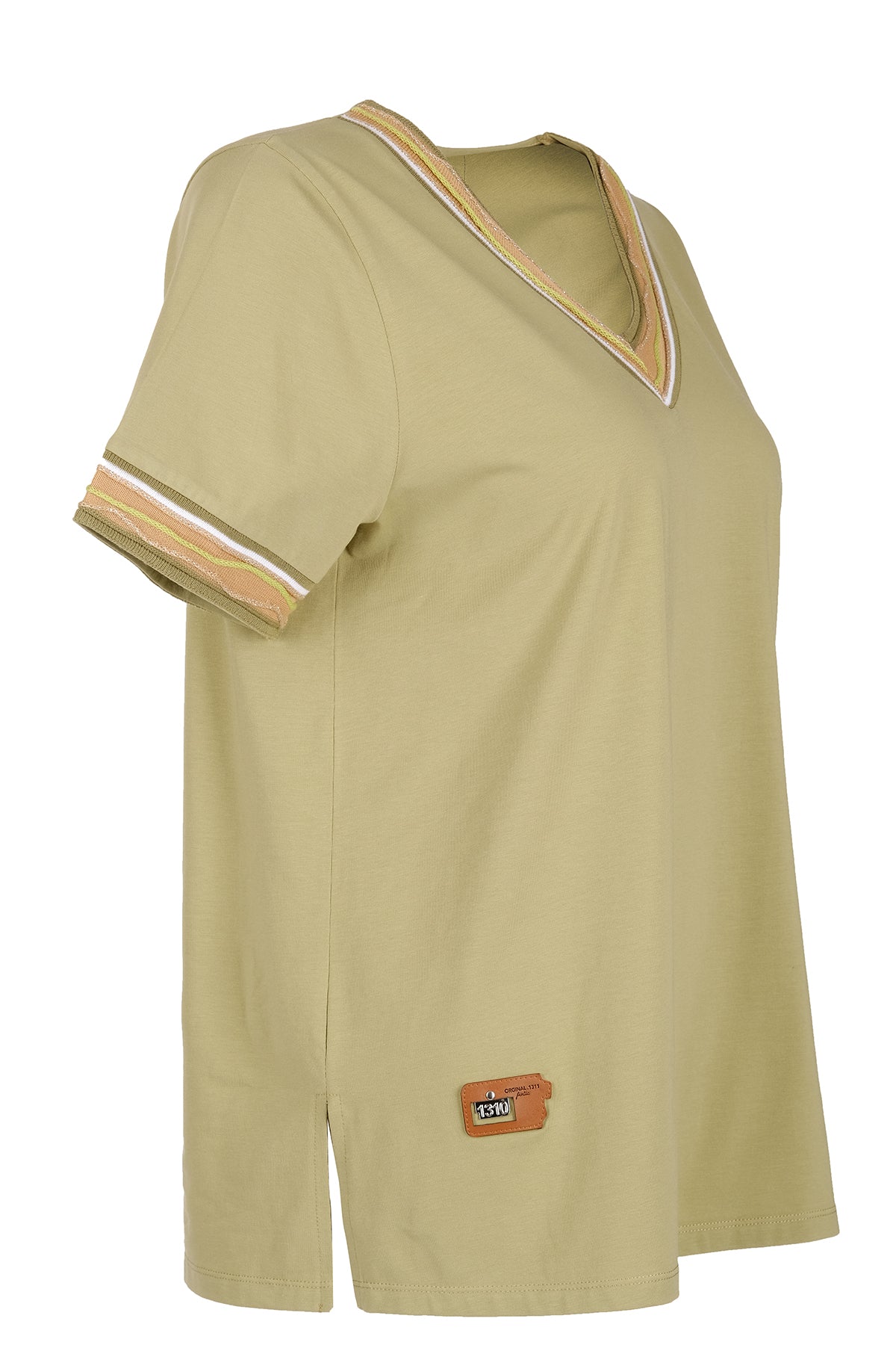 Vedi-bb Kadın Oversize V Yaka Minimalist T-Shirt - Kısa Kol