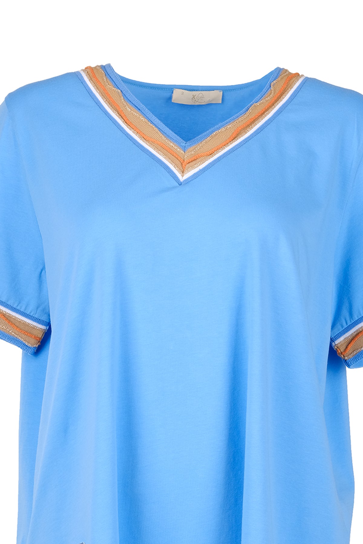 Vedi-bb Kadın Oversize V Yaka Minimalist T-Shirt - Kısa Kol Translation missing: tr.content.product_image_secondary