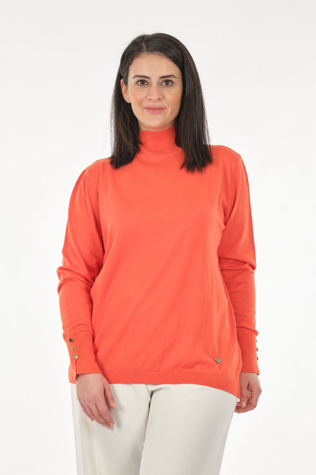 Vedi-bb Minimalist Boğazlı Uzun Kol Kadın Kazak - Günlük & Rahat