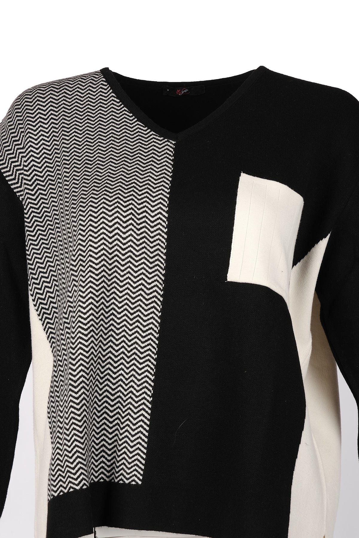 Vedi-bb Oversize V Yaka Triko Kazak - Minimalist Stil - Günlük