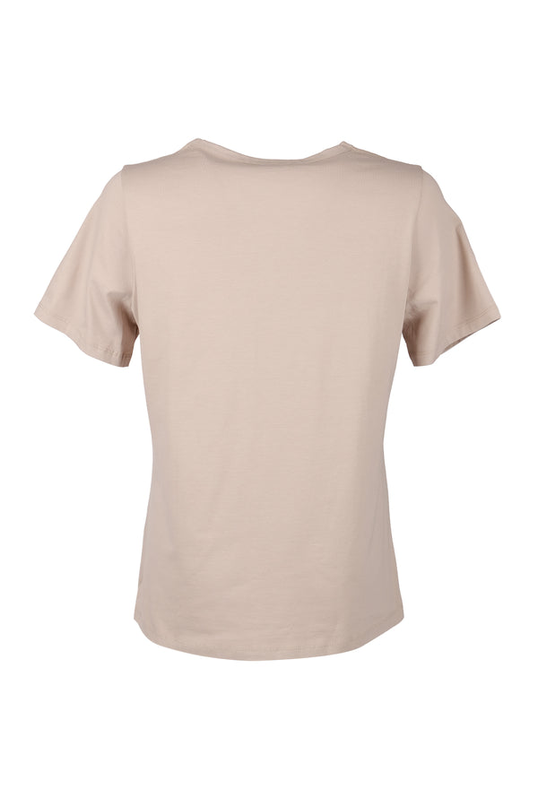 Vedi-bb Minimalist Oversize V Yaka Kısa Kol Kadın T-Shirt - Günlük Kullanım