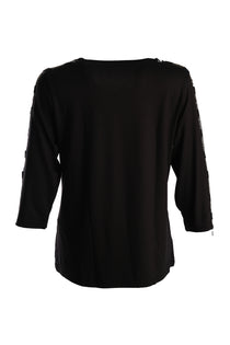 Vedi-bb Minimalist V Yaka 3/4 Kol Kadın Bluz - Günlük & Özel Gün