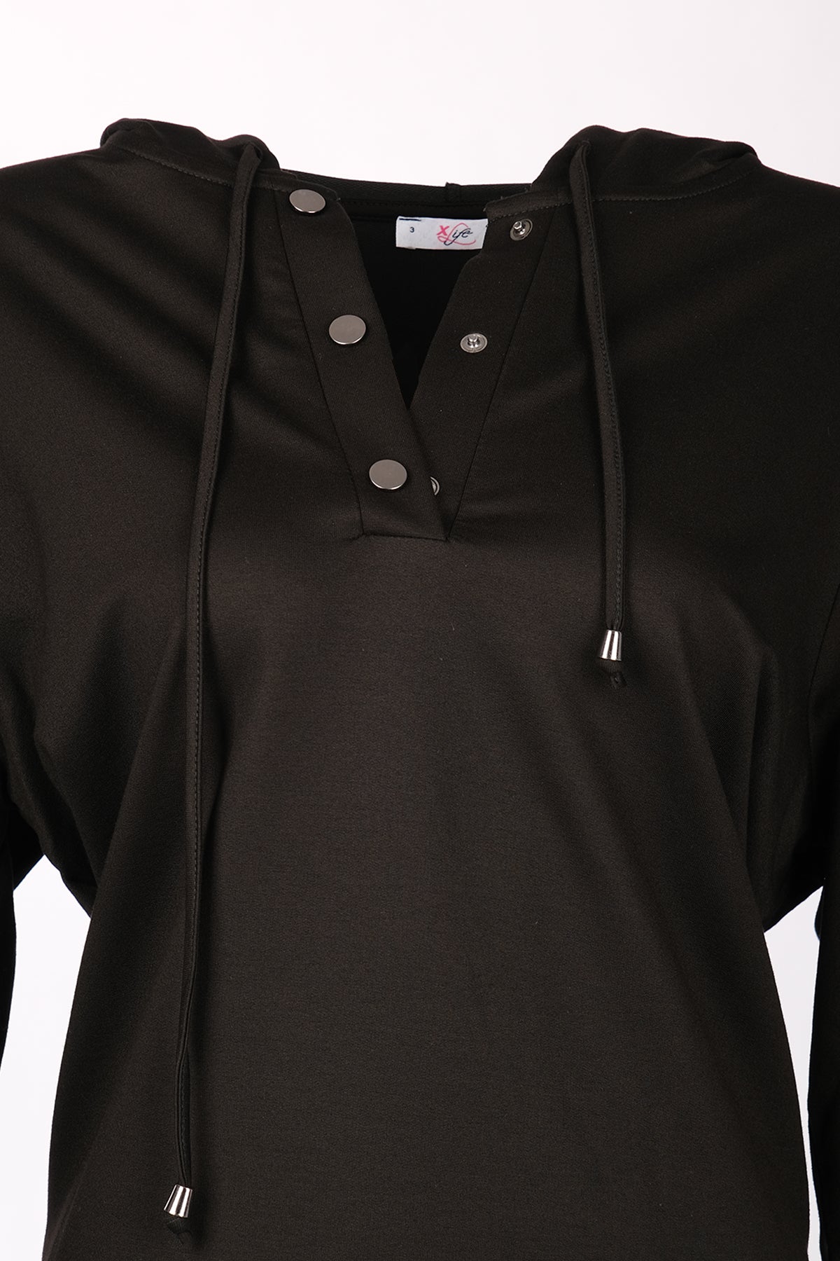 Vedi-bb Oversize Kapüşonlu Uzun Kol Kadın Sweatshirt - Günlük Rahat Şık İkincil görsel